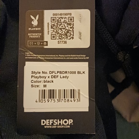 Black hooded playboy dress. - Picture 7 of 7